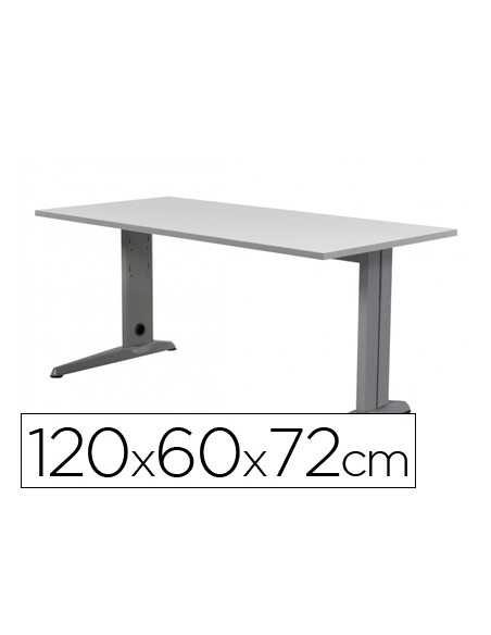 Mesa de oficina rocada metal 2000ac02 gris/gris 120x60 cm