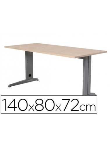 Mesa de oficina rocada metal 2001ac01 gris/haya...