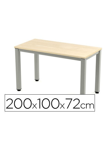 Mesa de oficina rocada executive 2005ad01 gris/haya 200x100 cm