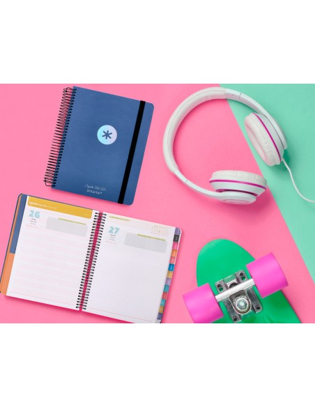 Agenda escolar antartik año 24 - 25 curso coleccion minimal blue día página a5