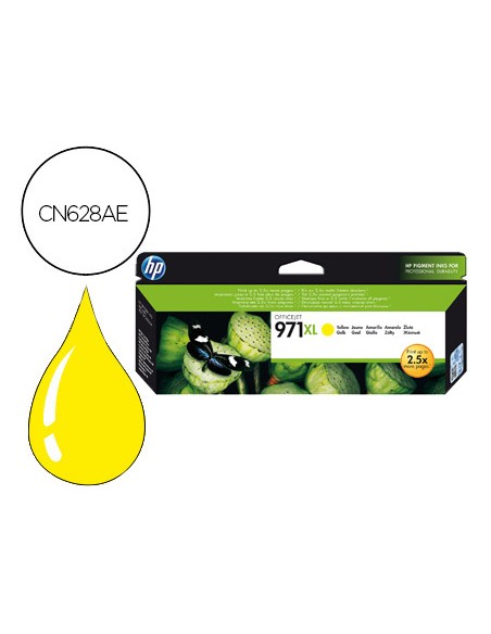 Ink-jet hp 971xl x451dn x451dw/551dw x476dn x476dw x576dw amarillo 6600 pag