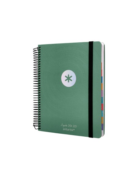 Agenda escolar antartik año 24 - 25 curso coleccion minimal green día página a5
