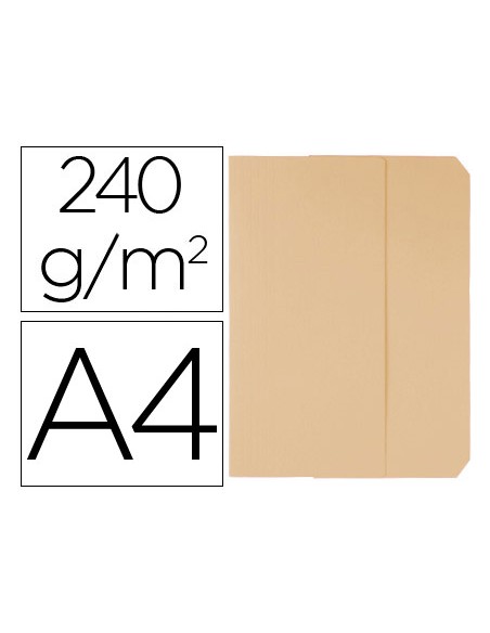 Subcarpeta cartulina vip fast-paperflow din a4 con solapa pack de 50 color crema pastel