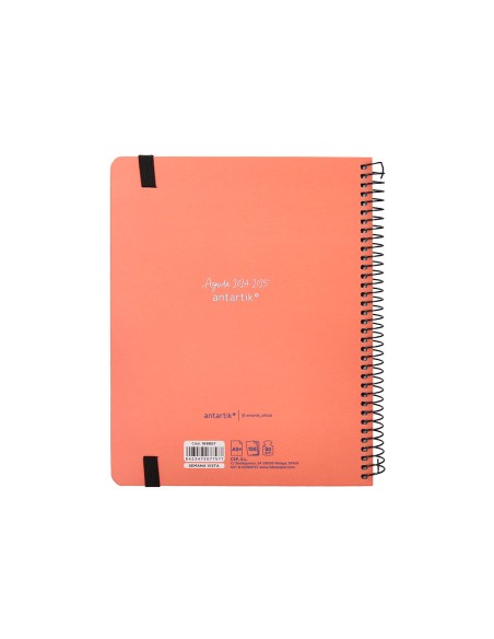 Agenda escolar antartik año 24 - 25 curso coleccion minimal orange semana vista a5