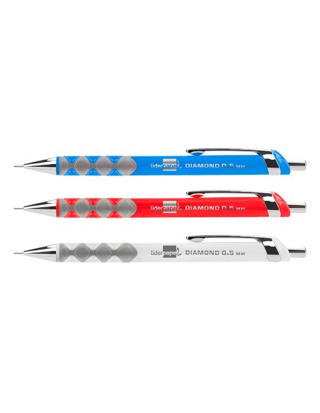 Portaminas liderpapel diamond 0,5 mm con goma y sujecion soft colores surtidos