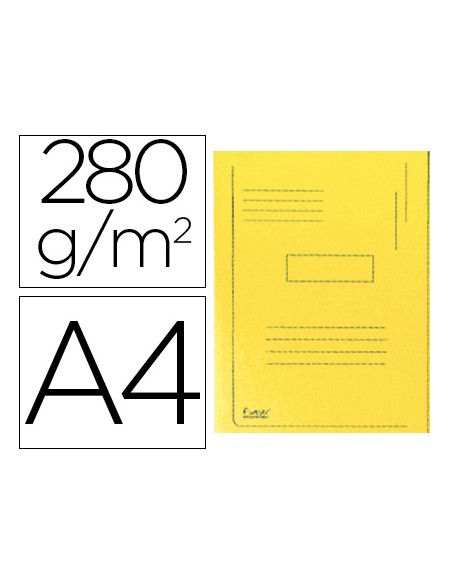 Subcarpeta cartulina reciclada exacompta a4 amarillo 280g/m2 con 2 solapas interior