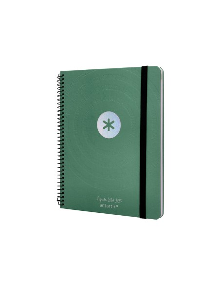 Agenda escolar antartik año 24 - 25 curso coleccion minimal green semana vista a5