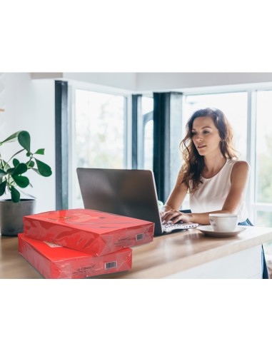 Papel color q-connect din a3 80gr rojo intenso...
