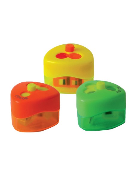 Sacapuntas m+r top swing 959 3 uso con deposito top colores neon surtidos