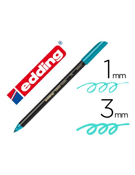 Rotulador edding punta fibra 1200 verde metalizado n 74 punta redondo 0,5 mm