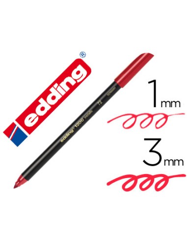 Rotulador edding punta fibra 1200 rojo...