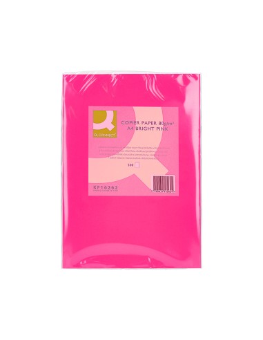 Papel color q-connect din a4 80gr rosa intenso...