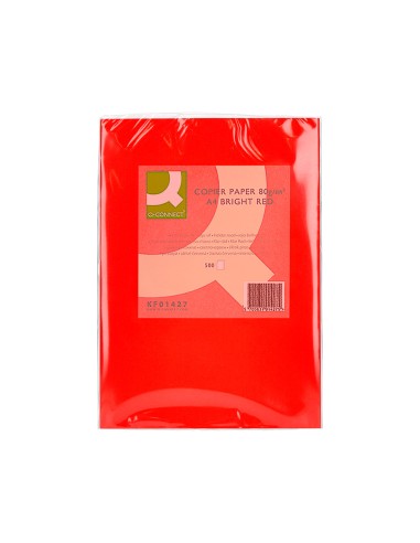 Papel color q-connect din a4 80gr rojo intenso...
