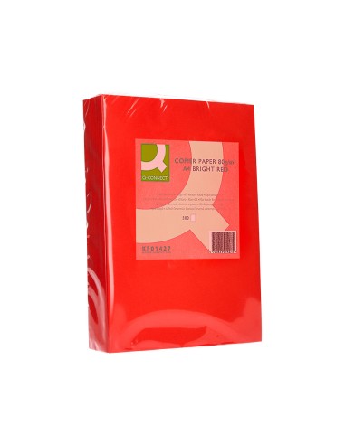 Papel color q-connect din a4 80gr rojo intenso...