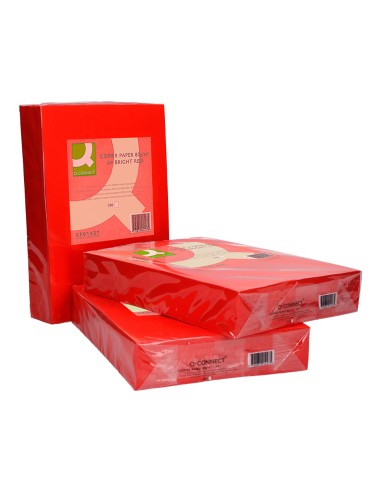 Papel color q-connect din a4 80gr rojo intenso...