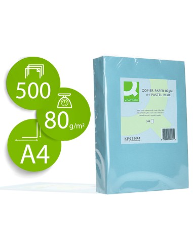 Papel color q-connect din a4 80gr celeste...