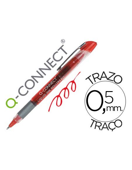 Rotulador q-connect roller ball rojo 0,5 mm