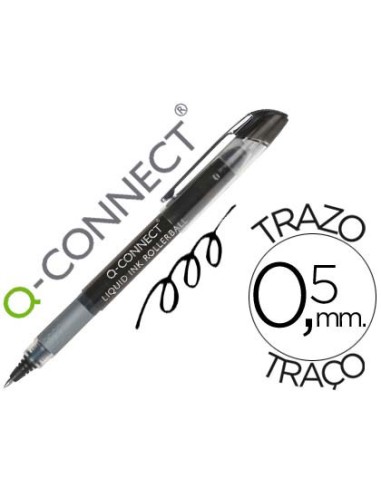 Rotulador q-connect roller ball negro 0,5 mm