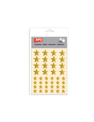Gomets apli estrella oro bolsa con 3 hojas