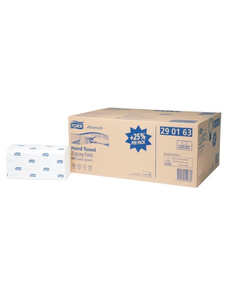 Toalla de papel engarzada 2 capas 21,8x23 cm paquete de 250 unidades para dispensador h3