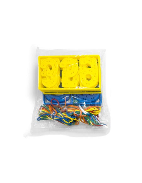 Juego miniland numeros para coser 7 cm 40 piezas + 20 cordones