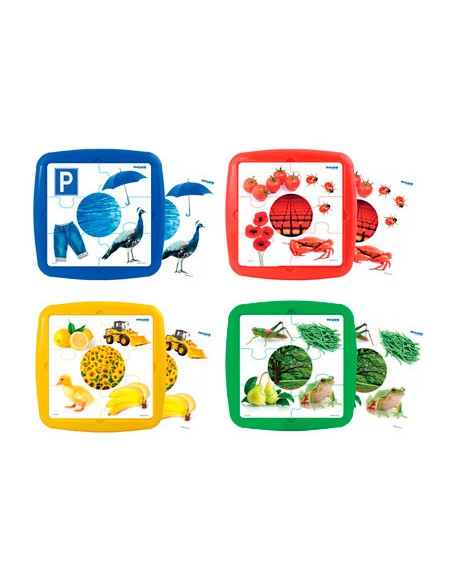 Puzle miniland los colores set de 4 unidades 12 piezas
