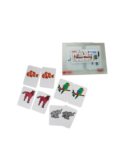 Juego tarjetas henbea animales plastico flexible 12x8.5 cm set 24 unidades