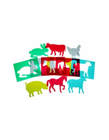 Juego plantillas flexibles henbea animales de...