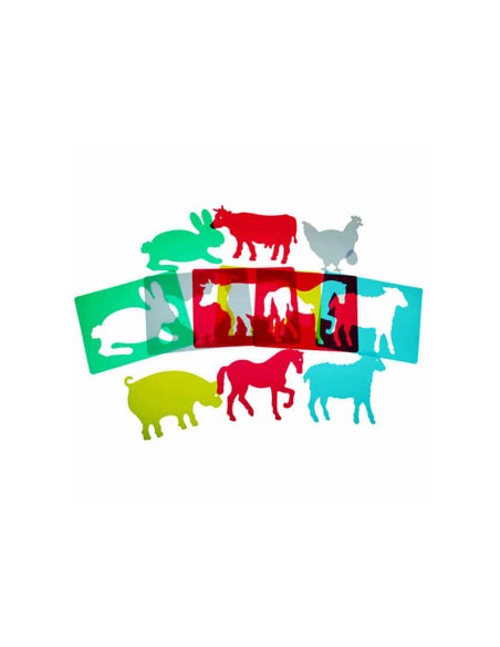 Juego plantillas flexibles henbea animales de granja medidas 15x21 cm set 6 unidades