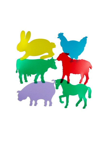 Juego plantillas flexibles henbea animales de granja medidas 15x21 cm set 6 unidades