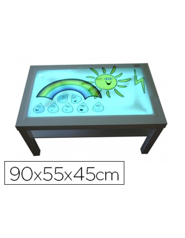 Mesa con luz henbea madera de haya superficie...