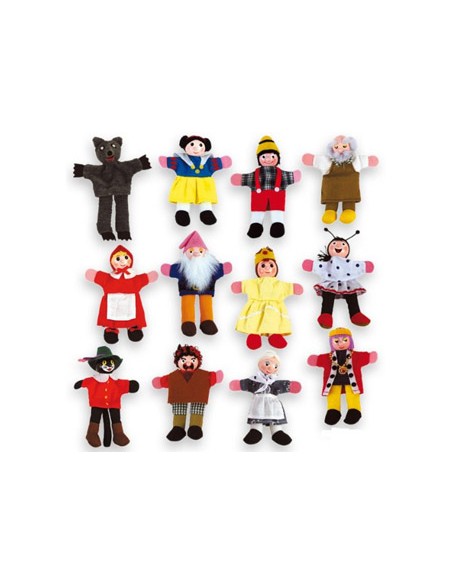 Juego andreutoys marioneta de dedos personajes cuentos infantiles surtidos 13cm caja de 12 unidades