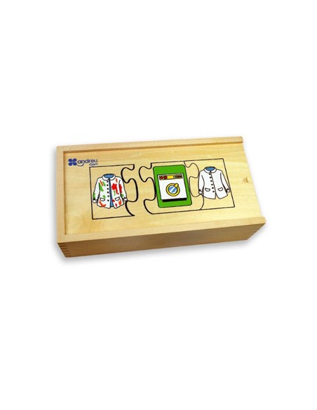 Puzle andreutoys madera secuencias temporales 10 puzles 24x12x6,5 cm