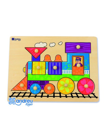 Puzle andreutoys madera tren 10 piezas