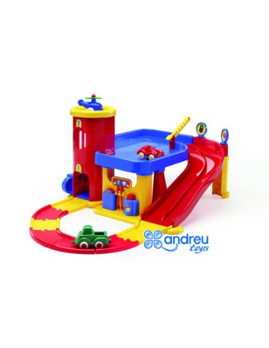 Juego vikingtoys garaje dos pisos + 3 vehiculos...