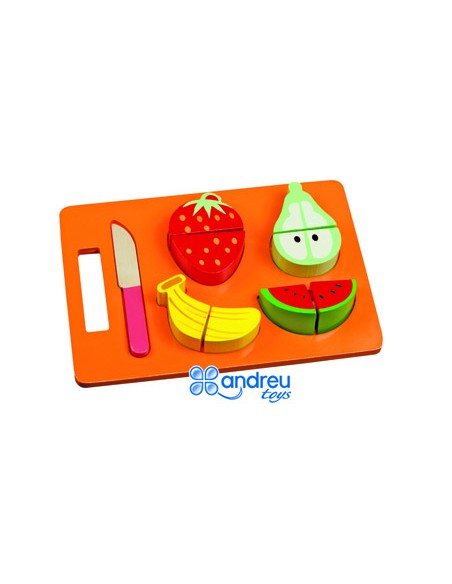 Juego andreutoys bandeja frutas para cortar 21,4x15x3 cm