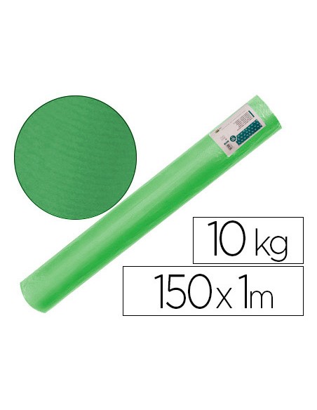Papel kraft verjurado liderpapel verde ancho 1 m longitud 150 m gramaje 65 gr peso 10 kg