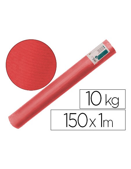 Papel kraft verjurado liderpapel rojo ancho 1 m lomgitud 150 m gramaje 65 gr peso 10 kg