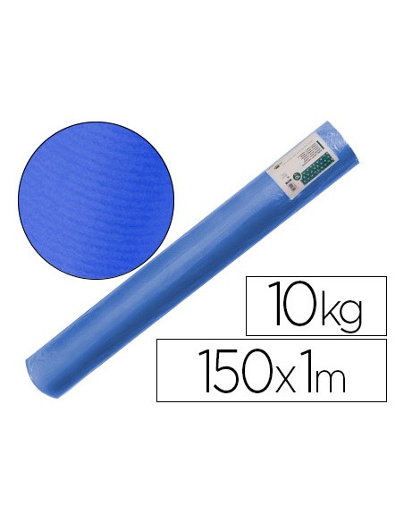 Papel kraft verjurado liderpapel azul ancho 1 m longitud 150 m gramaje 65 gr peso 10 kg