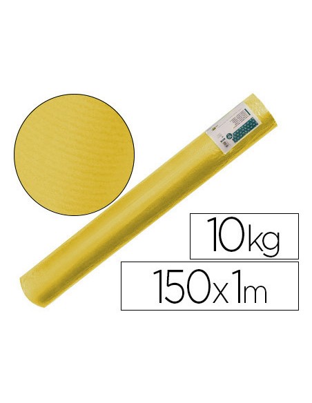 Papel kraft verjurado liderpapel amarillo ancho 1 m longitud 150 m gramaje 65 gr peso 10 kg