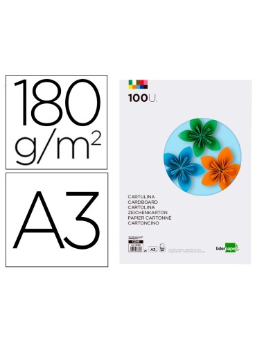 Cartulina liderpapel a3 180g/m2 10 colores...