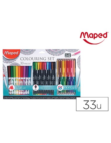 Set de dibujo maped mandalas 33 piezas colores...