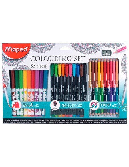 Set de dibujo maped mandalas 33 piezas colores surtidos
