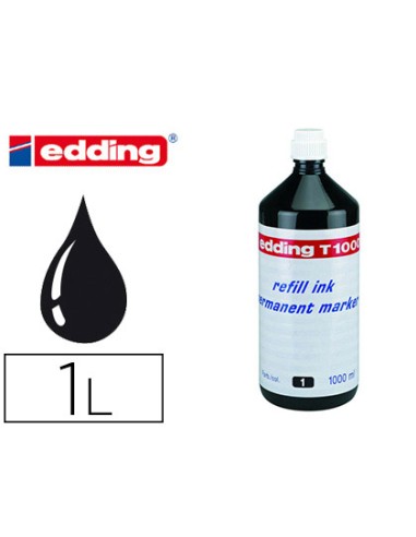 Tinta rotulador edding t-1000 negro bote 1 litro