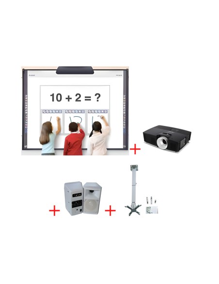 Pizarra interactiva promethean abt78d con proyector optoma s321 soporte y altavoces