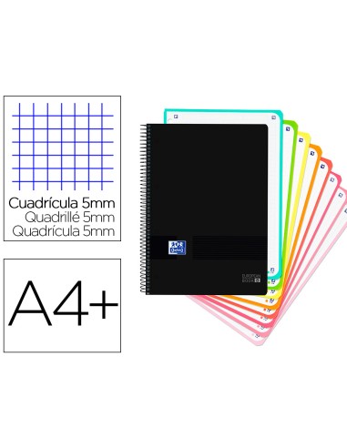 Cuaderno espiral oxford ebook 8 tapa plastico...