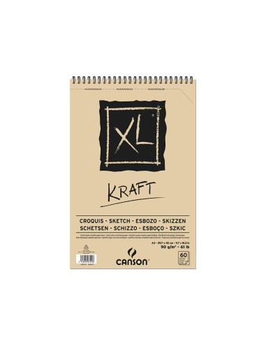 Bloc dibujo esbozo canson xl kraft din a3 kraft...
