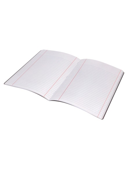 Libreta liderpapel 360 tapa de plastico a5 48 hojas 90gr horizontal con doble margen tapa negra