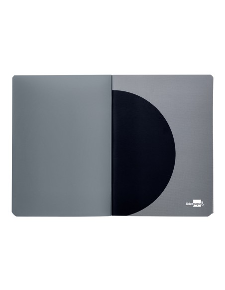 Libreta liderpapel 360 tapa de plastico a4 48 hojas 90gr horizontal con doble margen tapa negra