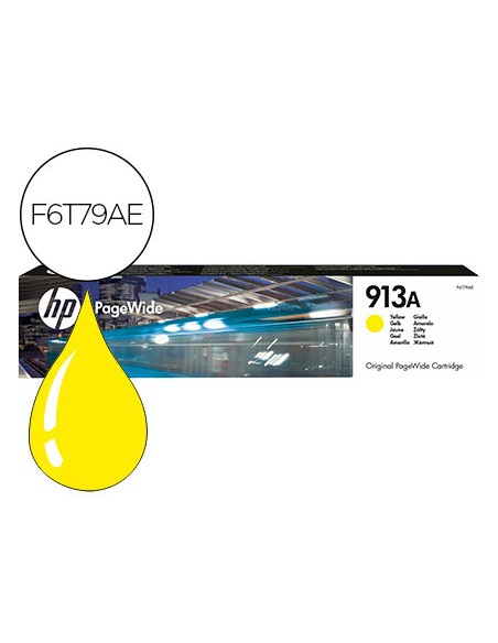 Ink-jet hp jet 913a pagewide 352 / 377 / 452 / 477 / p55250 / p57750 amarillo 3000 paginas